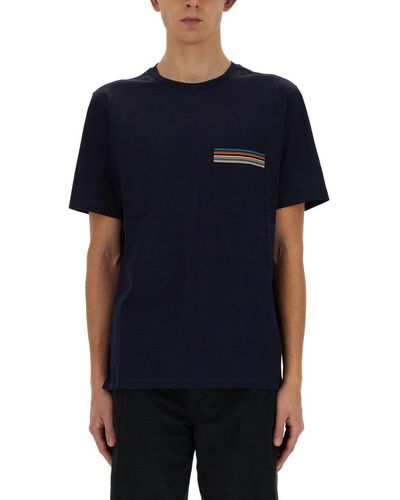 Paul Smith T-Shirt With Logo - Blue