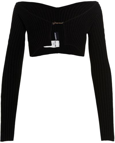 Jacquemus Le Maille Pralu Sweater, Cardigans - Black