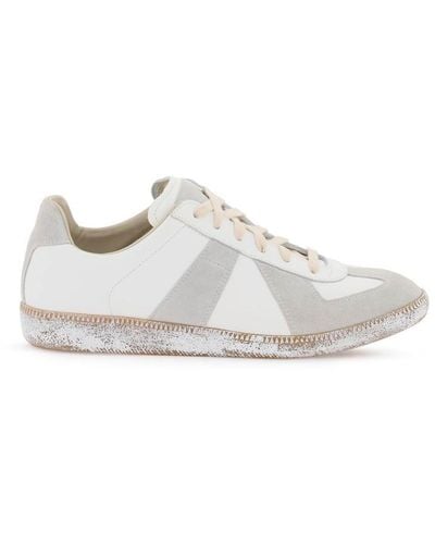 Maison Margiela Vintage Nappa And Suede Replica Trainers In - White