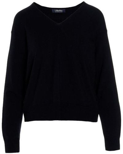 Max Mara Max Mara's Alghero Stretch Wool Sweater - Black