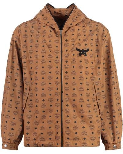 MCM Technical Fabric Hooded Jacket - Brown