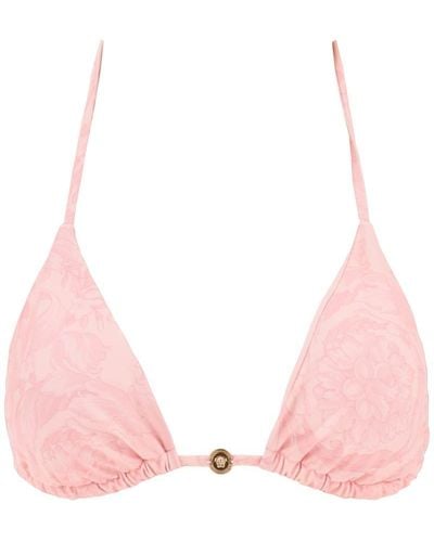 Versace Baroque Bikini Top - Pink