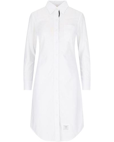 Thom Browne Midi Shirt Dress - White