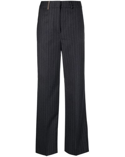 Peserico Pinstripe-pattern Tailored-cut Trousers - Blue