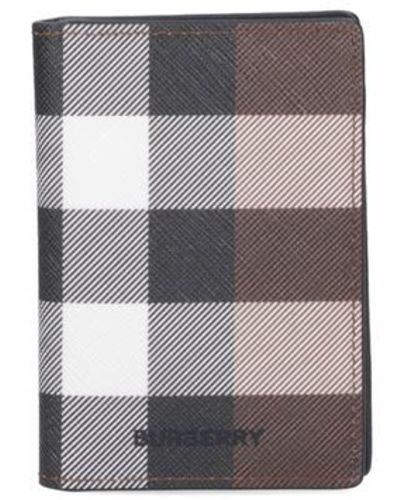 Burberry Tartan Bi-fold Card Holder - White