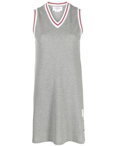 Thom Browne Rwb Cotton Tennis Dress - Grey