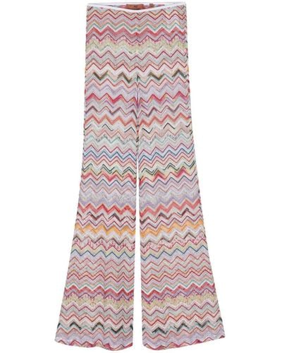 Missoni Zigzag-woven Flared Trousers - White