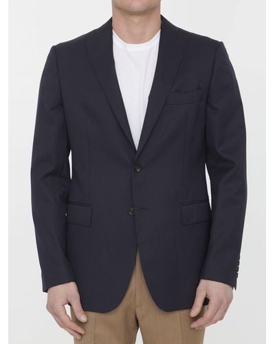 Tonello Single-breasted Wool Jacket - Blue