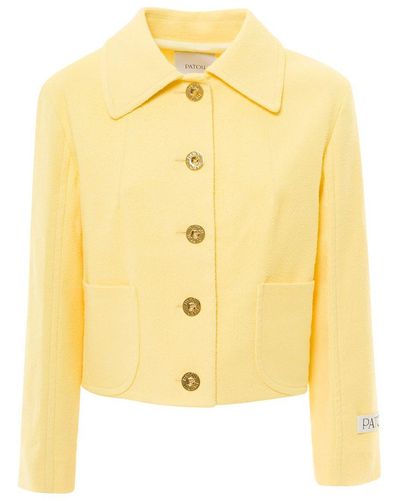 Patou Jacket With Branded Buttons - Yellow