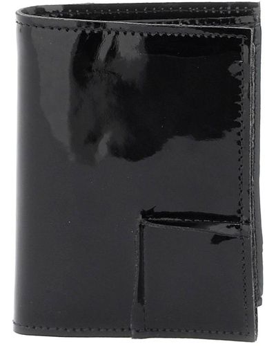 Comme des Garçons Comme Des Garcons Wallet Bifold Patent Leather Wallet In - Black