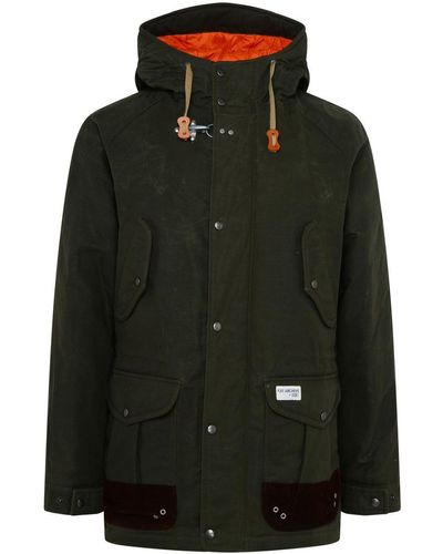 Fay Archive Parka In Green Cotton - Black