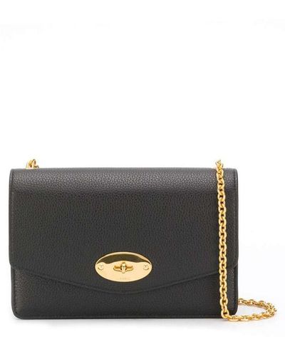 Mulberry 'Small Darley' Shoulder Bag With Twist Closure - Gray