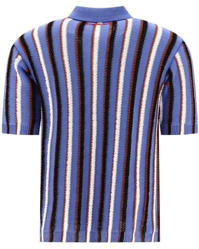 Marni Light Multicolour Cotton Polo Shirt - Blue