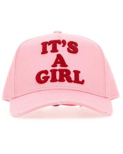 DSquared² D2 Logo-embroidered Cotton Cap - Pink
