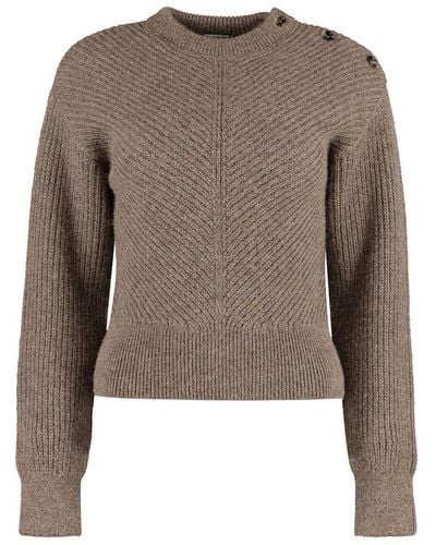 Bottega Veneta Long Sleeve Crew-neck Jumper - Brown