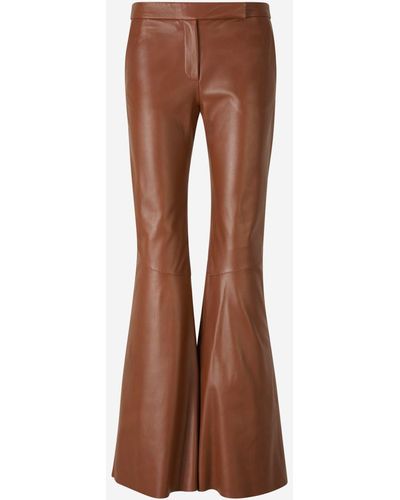 Dorothee Schumacher Flared Leather Pants - Brown