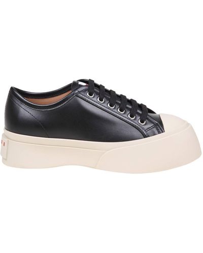 Marni Leather Lace-up Sneakers - Black