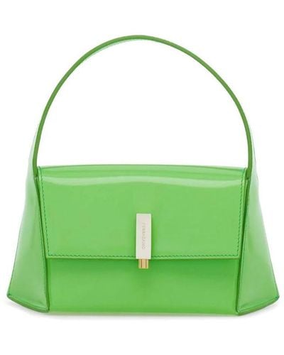 Ferragamo Small Geometric Shoulder Bag - Green