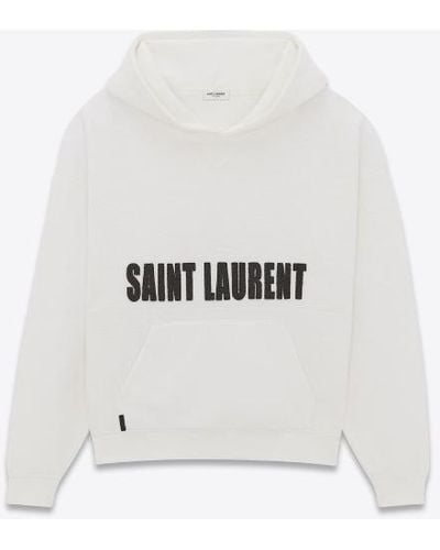 Saint Laurent Logo-print Textured Hoodie - White