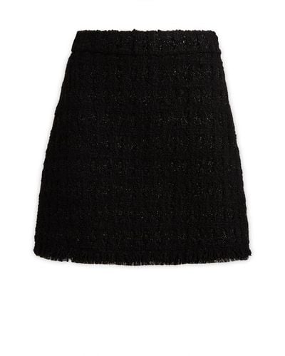 Tory Burch A-line Tweed Skirt - Black