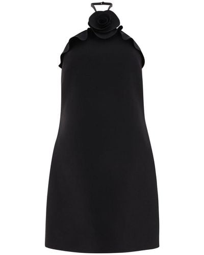 Valentino Wool And Silk Blend Dress - Black