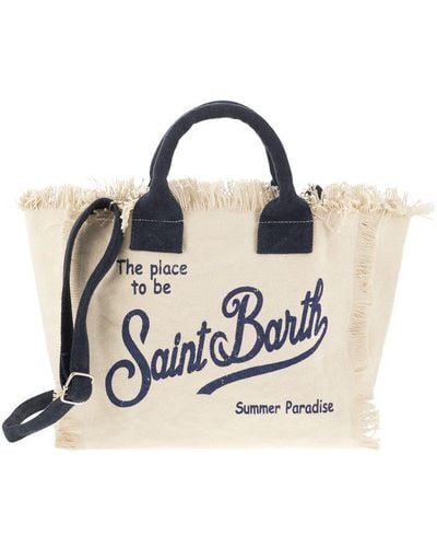 Mc2 Saint Barth Colette - Fringed Canvas Bag - Natural
