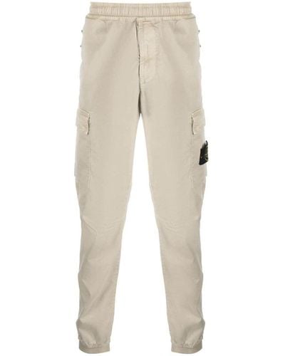 Stone Island Compass-patch Cargo Pants - Natural