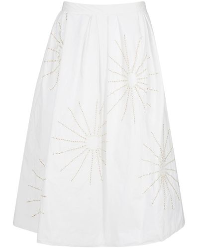Dries Van Noten Soni Skirt With Appliqués - White