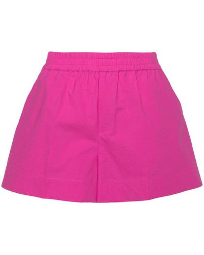 P.A.R.O.S.H. Elasticated-Waist Cotton Shorts - Pink