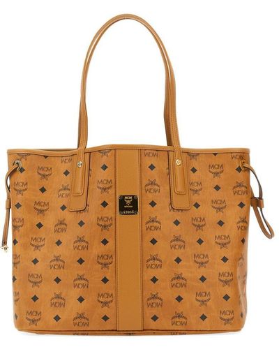 MCM Liz Reversible Shopper Bag In Visetos - Brown
