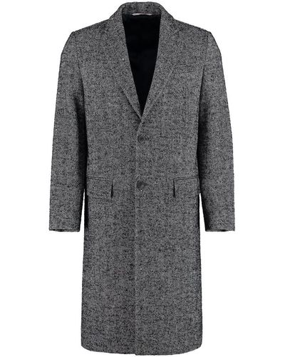 Valentino Mixed Wool Tweed Coat - Grey