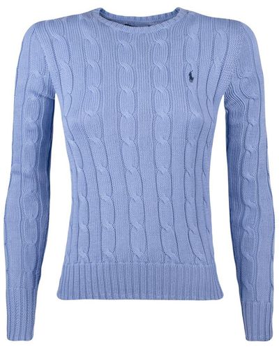 Ralph Lauren Cotton Cable-knit Crew Neck Sweater New Blue Litchfield