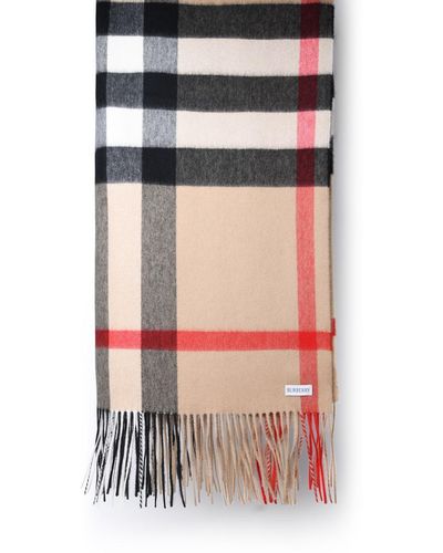 Burberry Wide Scarf In Cashmere - Black