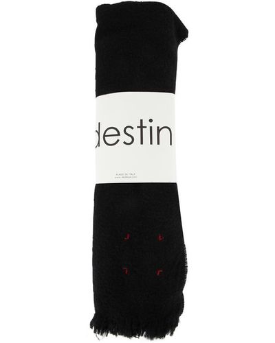Destin Wool Cashmere 40x180 Scarf Accessories - Black