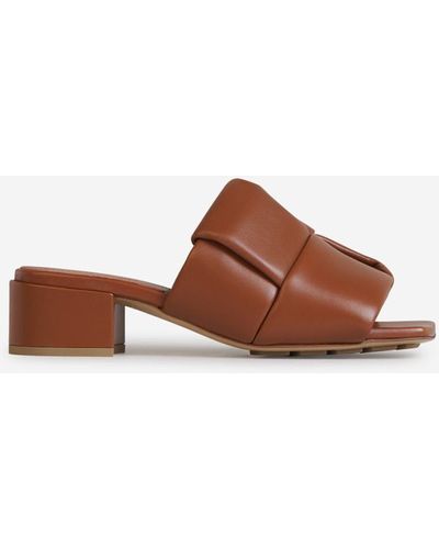 Bottega Veneta Leather Patch Sandals - Brown