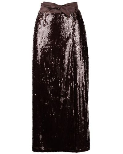Liviana Conti Sequin Wrap Skirt - Brown