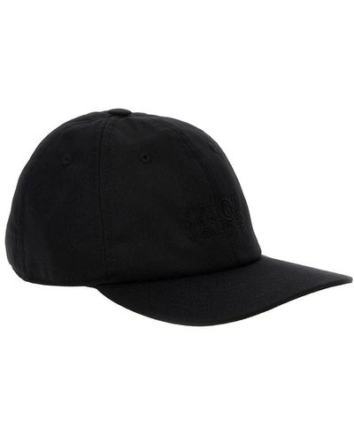 MM6 by Maison Martin Margiela Logo Embroidery Cap Hats - Black