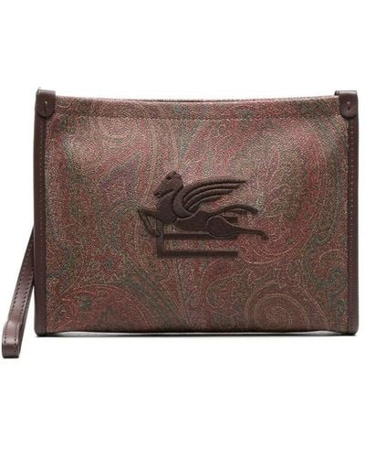 Etro Paisley-jacquard Clutch Bag - Brown