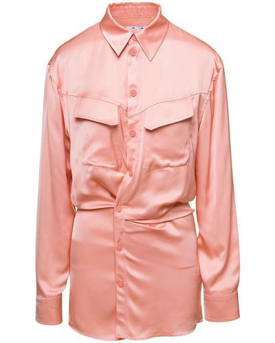 Off-White c/o Virgil Abloh Off- Mini Asymmetric Shirt Dress - Pink