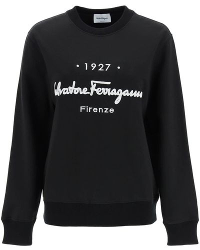 Ferragamo '1927' Cotton Sweatshirt - Black