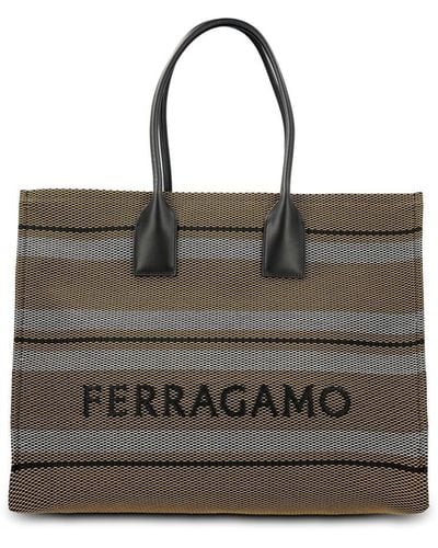 Ferragamo Logo Jacquard Signature Tote Bag - Multicolor