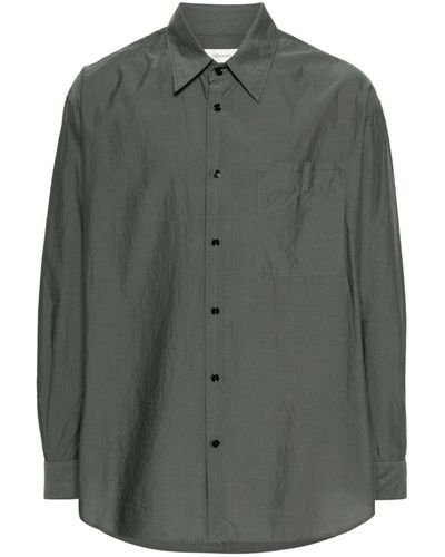 Lemaire Long-Sleeved Shirt With Double Pocket - Green