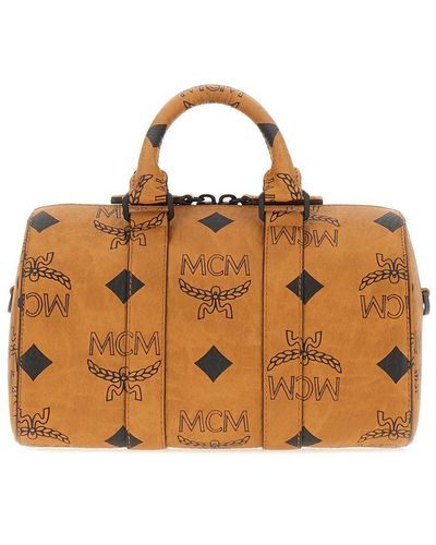 MCM Aren Boston Handbag - Brown