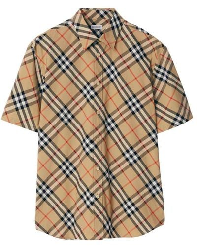 Burberry Check Short-sleeve Shirt - Natural