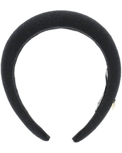 Patou Tweed Padded Headband - Black