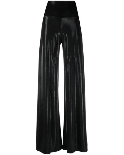 Norma Kamali High-Waisted Flared Trousers - Black