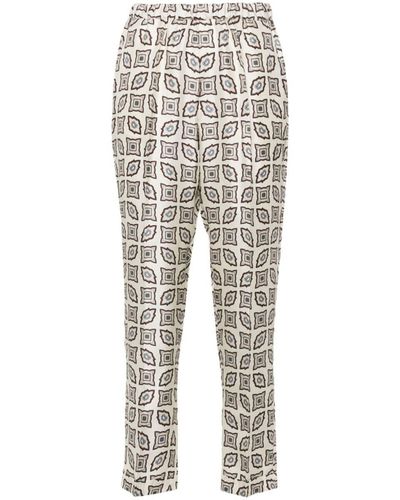 Alberto Biani Printed Silk Pants - Grey