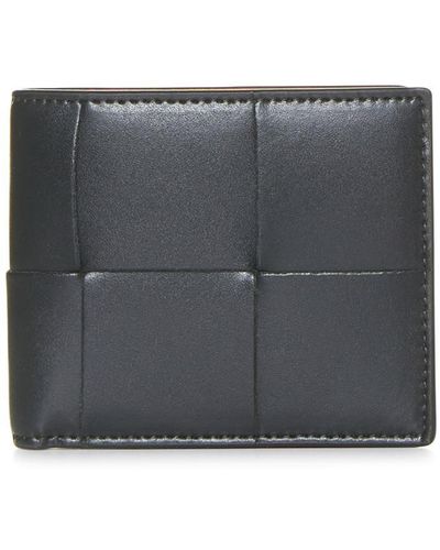 Bottega Veneta Cassette Leather Billfold Wallet - Grey