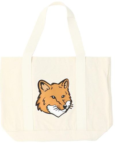 Maison Kitsuné "Fox Head" Tote Bag - White