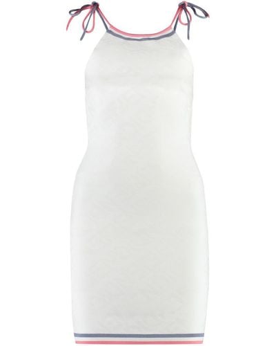 Fendi Jacquard Knit Mini-dress - White